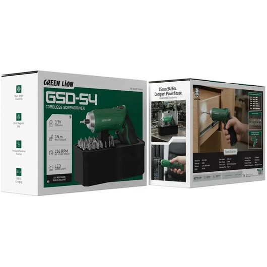 پیچ گوشتی شارژی گرین لاین مدل GSD-54 ست ۵۴ تکه با گشتاور ۳Nm و سرعت ۲۵۰RPM