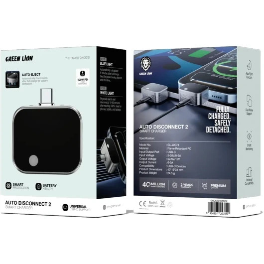 شارژر سریع با قابلیت قطع خودکار AUTO-DISCONNECT 2 گرین لاین