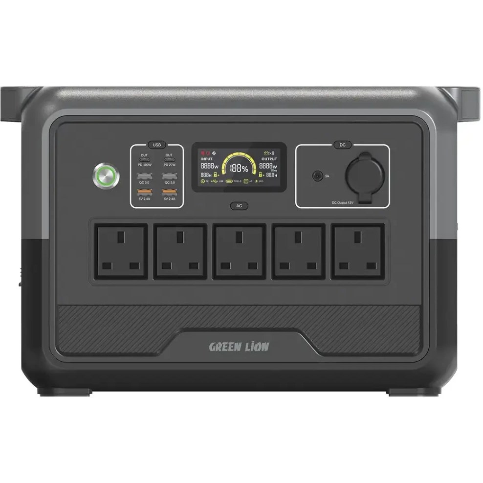 پاور استیشن Green Lion PGX1200 | توان ۱۲۰۰ وات، ظرفیت ۳۶۰۰۰ میلی‌آمپرساعت