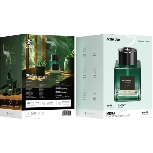 خوشبوکننده هوای Green Lion MEGA | رایحه عود با پوششدهی بالا