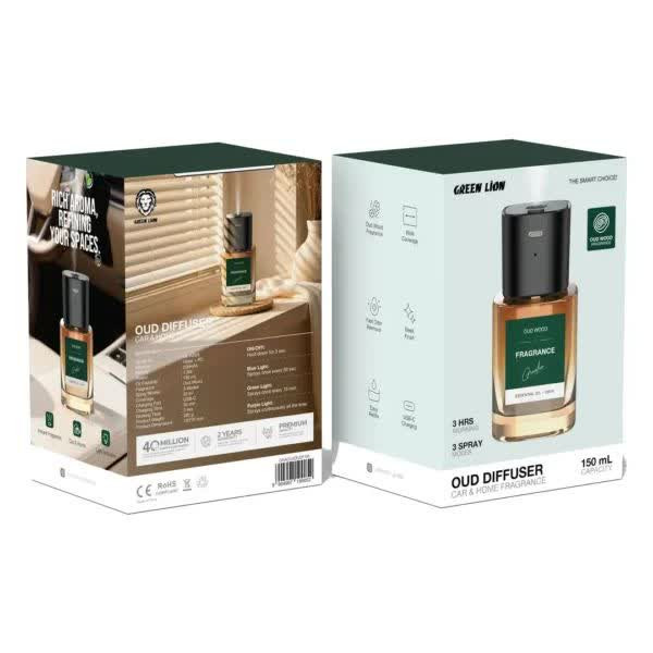 خوشبوکننده محیط و خودرو Green Lion | رایحه چوب عود (Oud Wood)