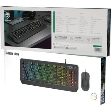 ست موس و کیبورد گیمینگ گرین لاین مدل GKM-65